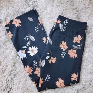 Loft floral straight leg dress pant